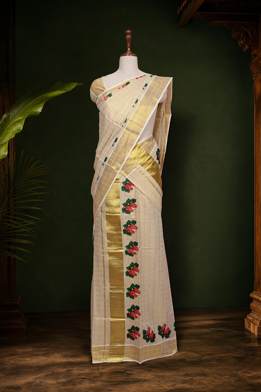 Golden Tissue Kerala Set Mundu