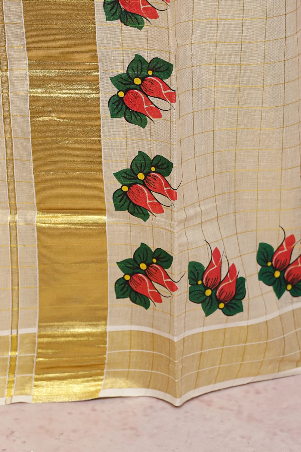 Golden Tissue Kerala Set Mundu