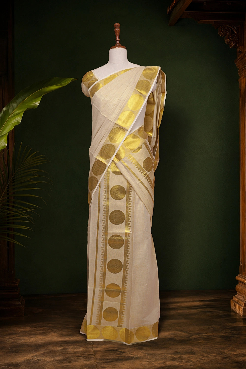 Golden Tissue Kerala Set Mundu