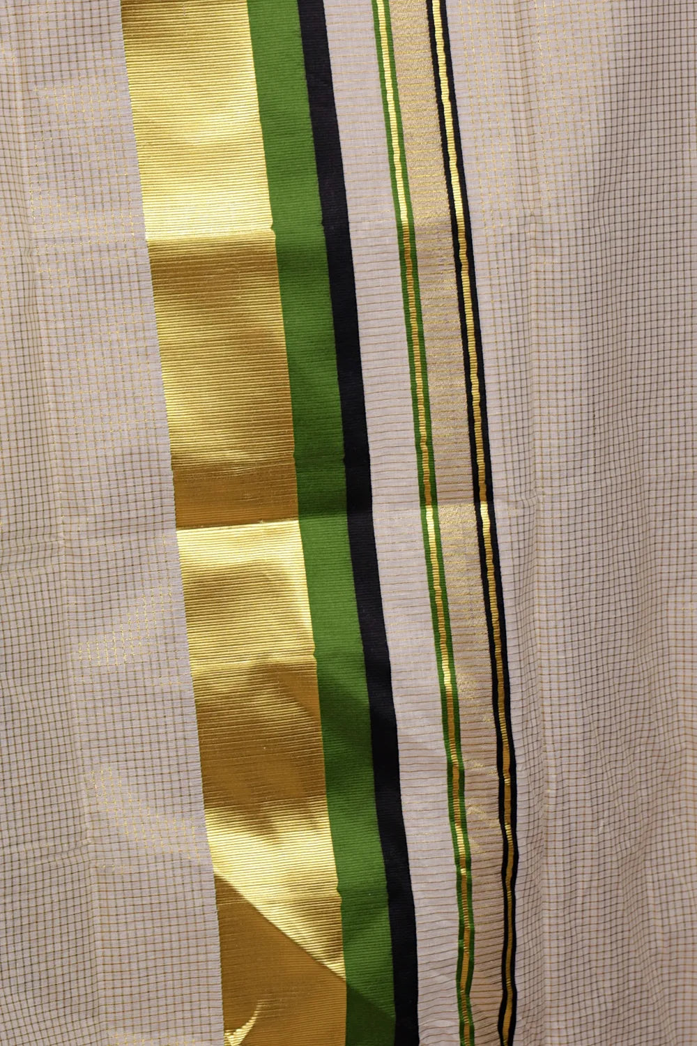 Off White Cotton Kerala Set Mundu