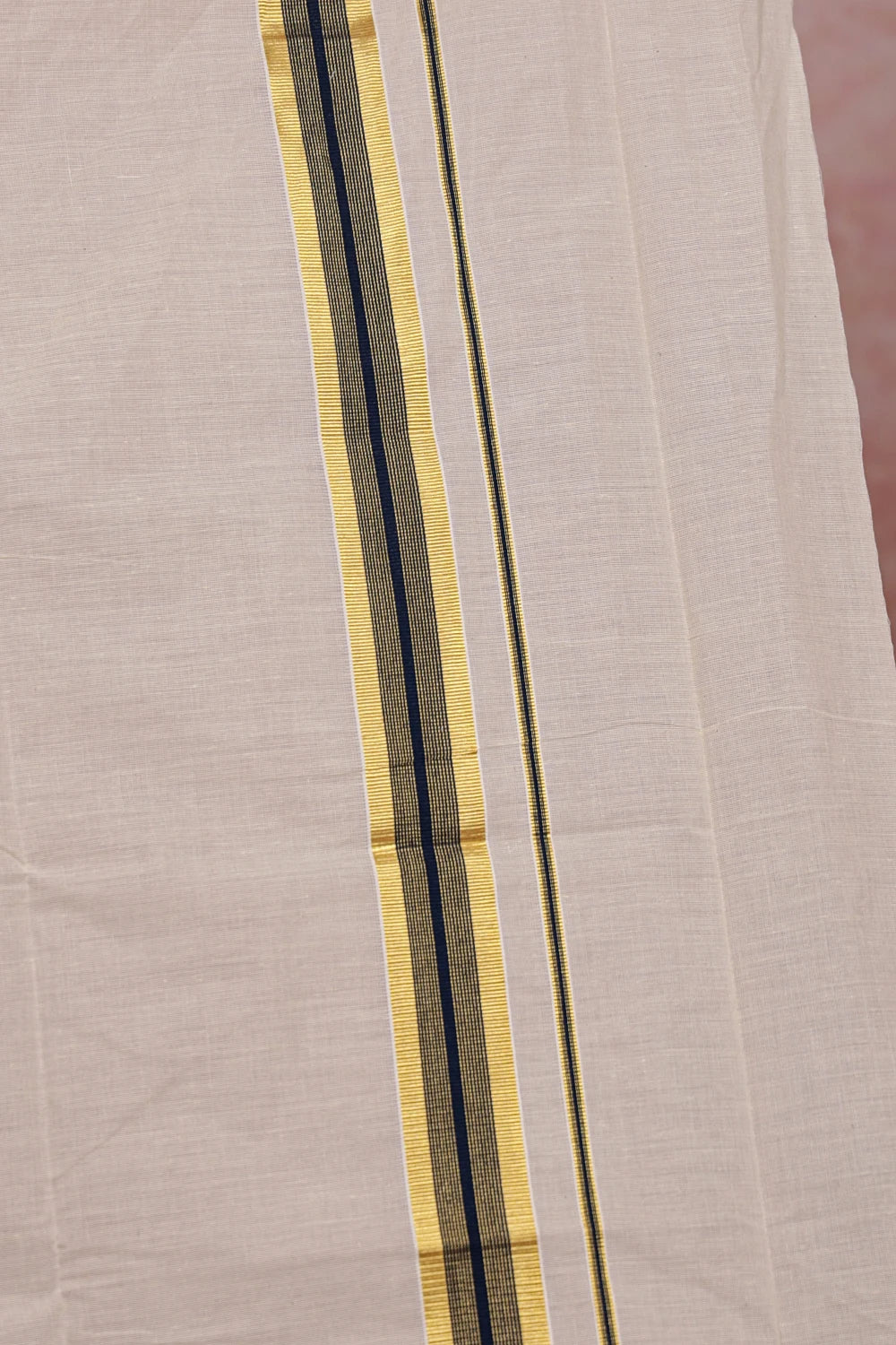Off White Cotton Kerala Set Mundu