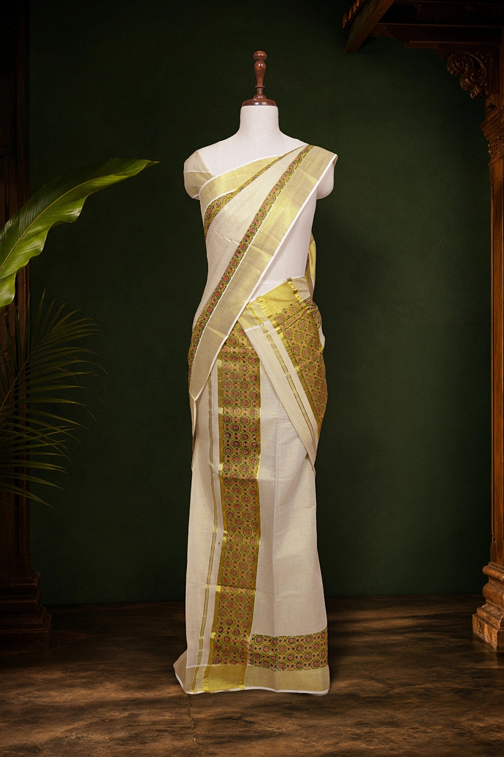 Golden Tissue Kerala Set Mundu