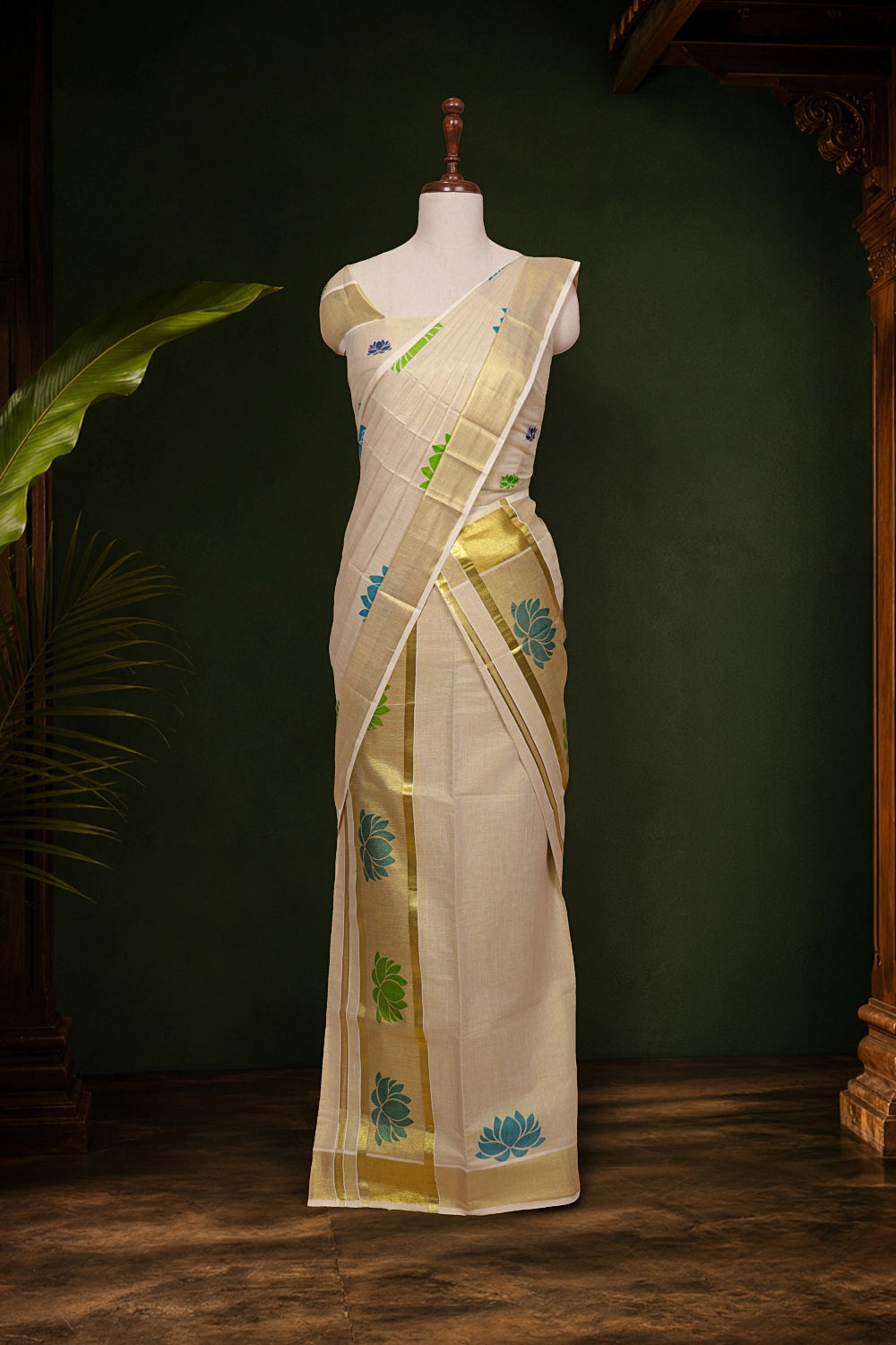 Golden Tissue Kerala Set Mundu