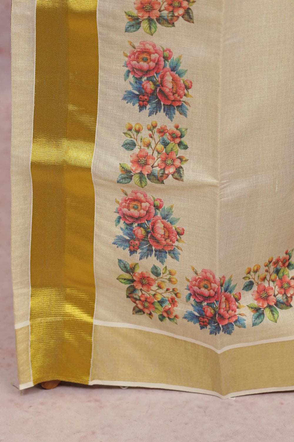 Golden Tissue Kerala Set Mundu
