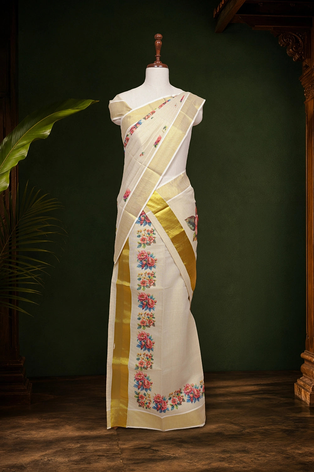 Golden Tissue Kerala Set Mundu