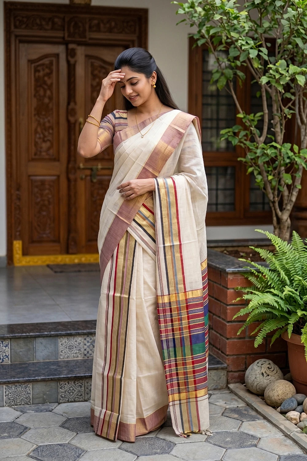 Golden Tissue Kerala Set Mundu