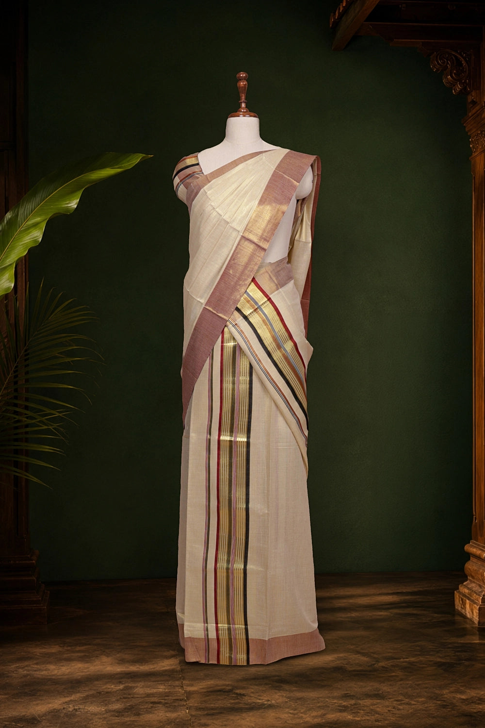 Golden Tissue Kerala Set Mundu