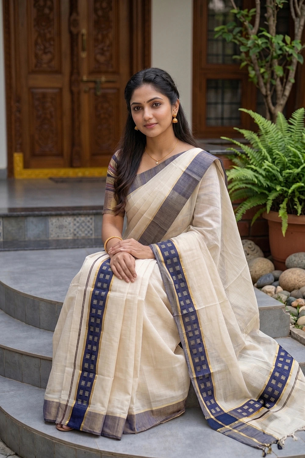 Golden Tissue Kerala Set Mundu