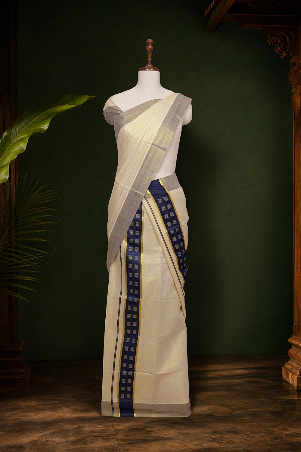 Golden Tissue Kerala Set Mundu