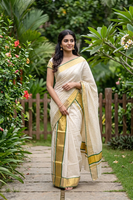 Golden Tissue Kerala Set Mundu
