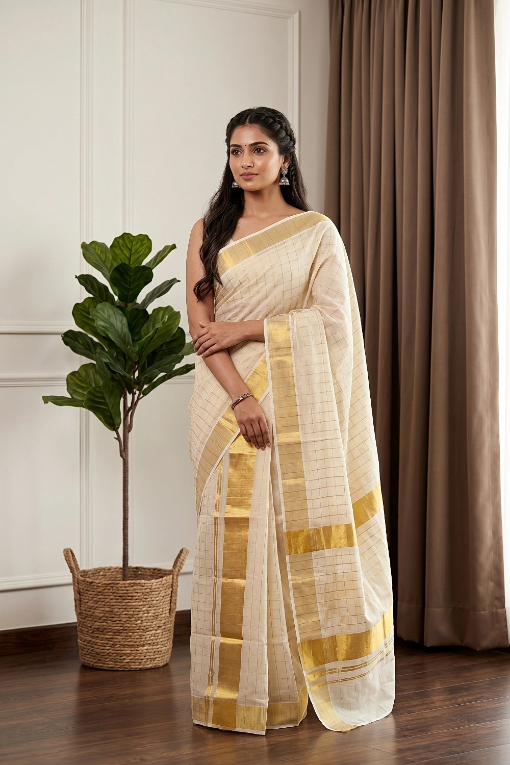 Golden Tissue Kerala Set Mundu
