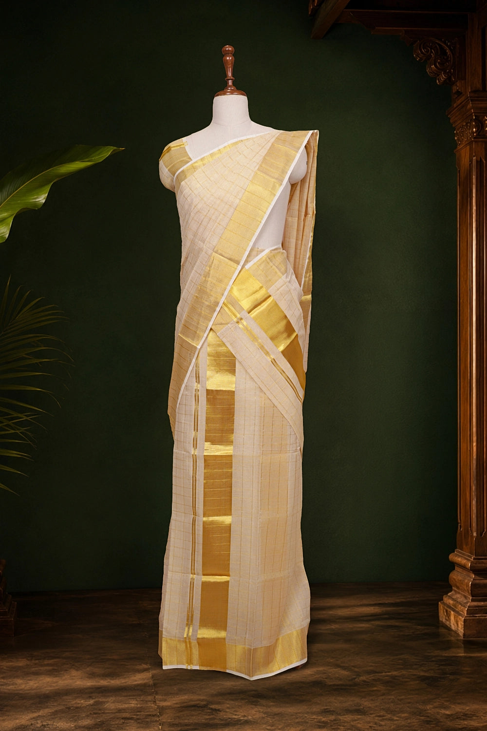 Golden Tissue Kerala Set Mundu