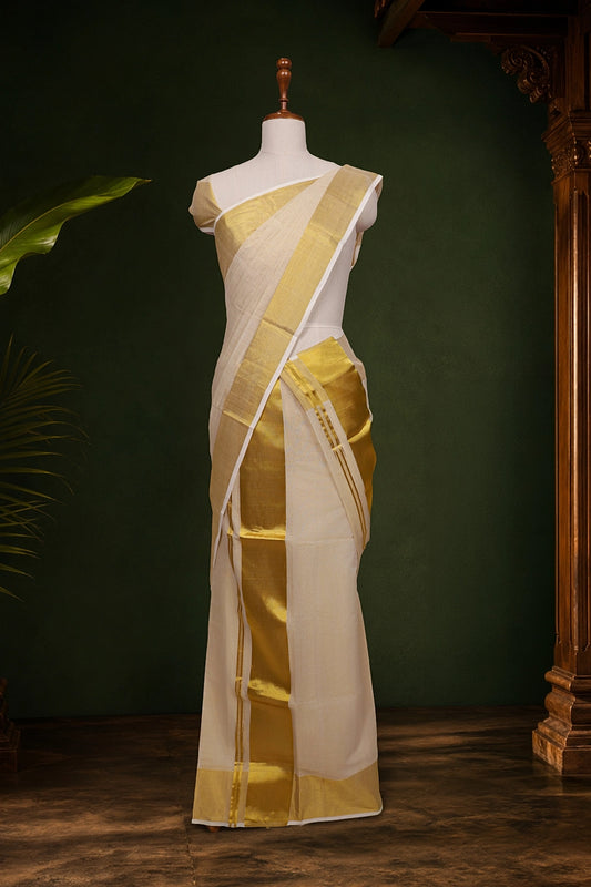 Golden Tissue Kerala Set Mundu - Seematti