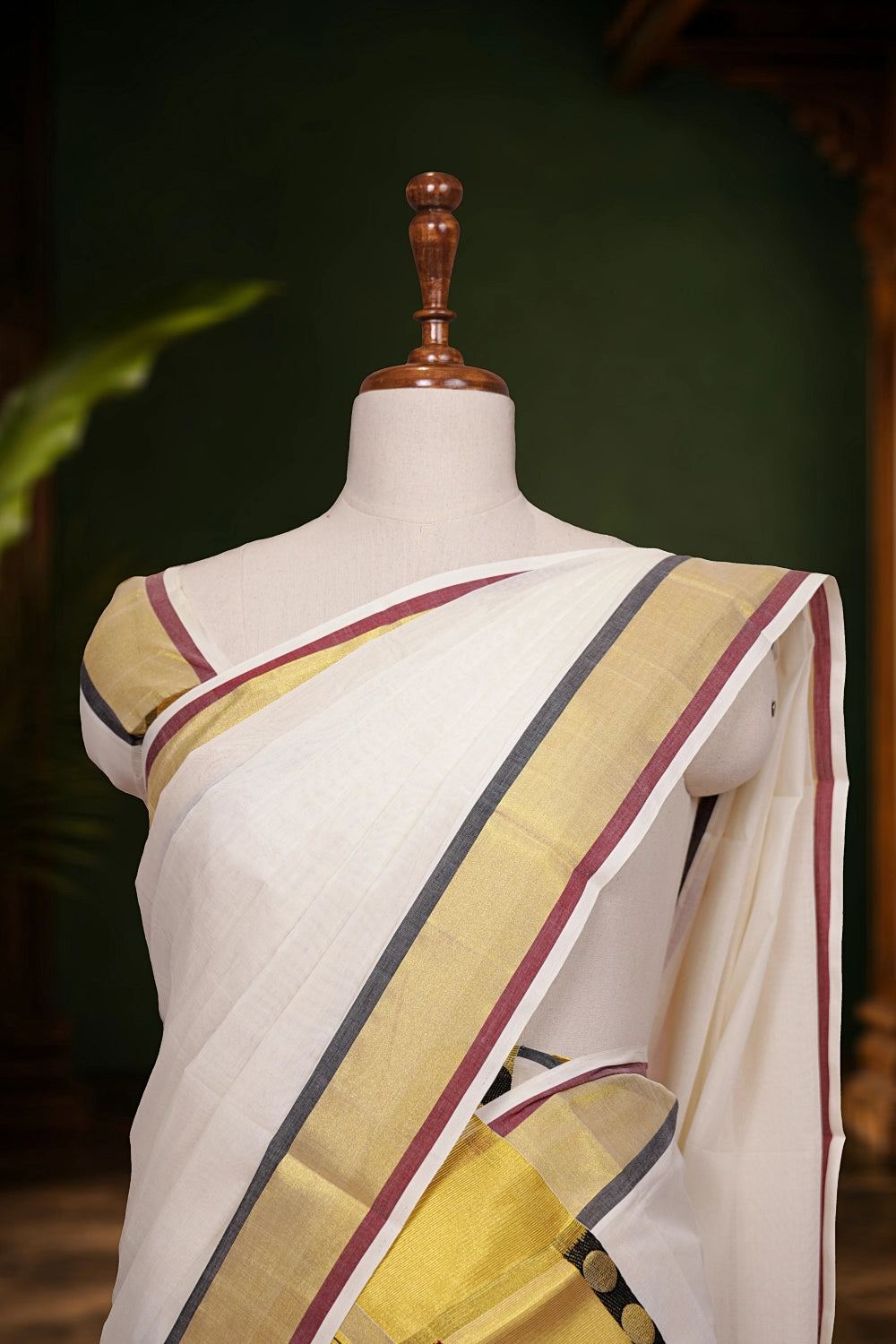 Off white Cotton Kerala Set Mundu