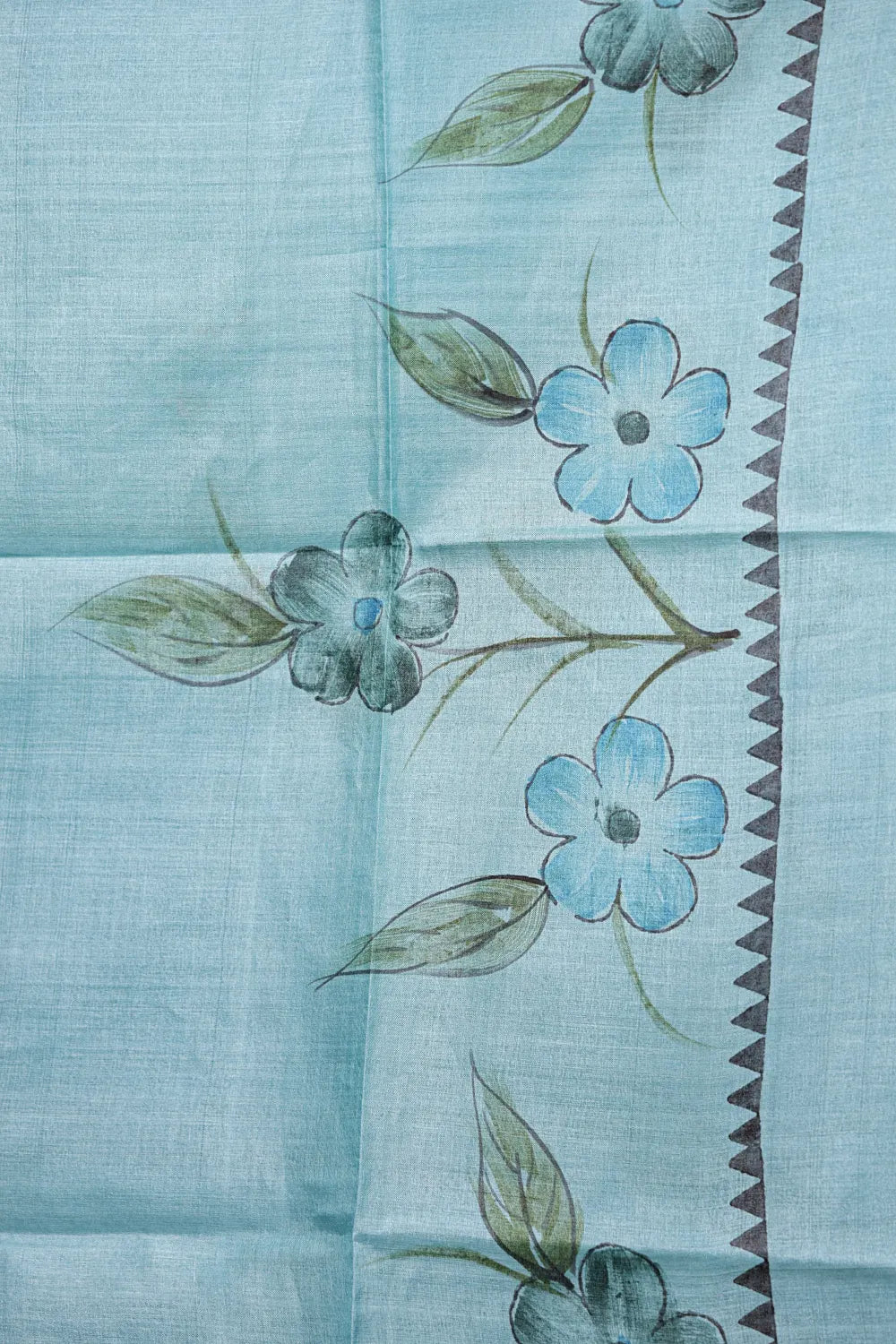 Light Blue Tussar Silk Unstitched Churidhar Material