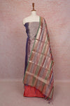 Blue Tissue Organza Beads Work Unstitched Churidhar Material