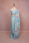Sky Blue Mascline Printed Unstitched Churidhar Material