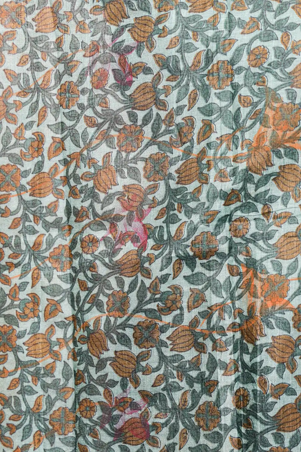 Green Tussar Silk  Printed Unstitched Churidhar Material