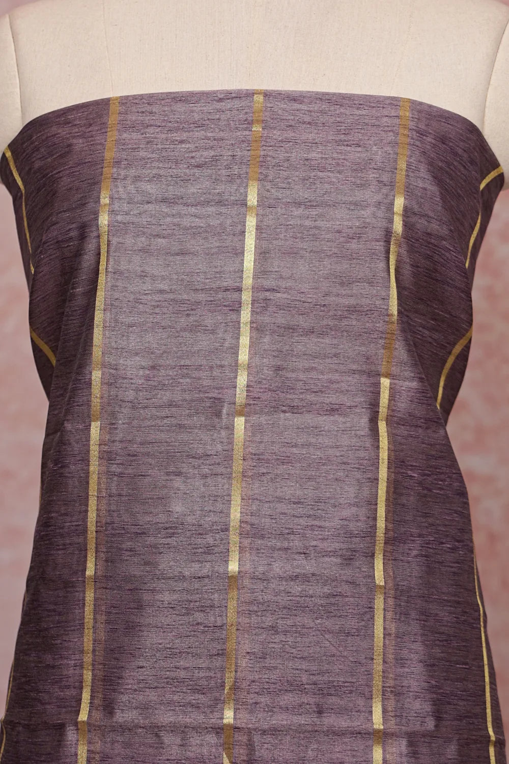 Lavender Semi Silk Lines Unstitched Churidhar Material