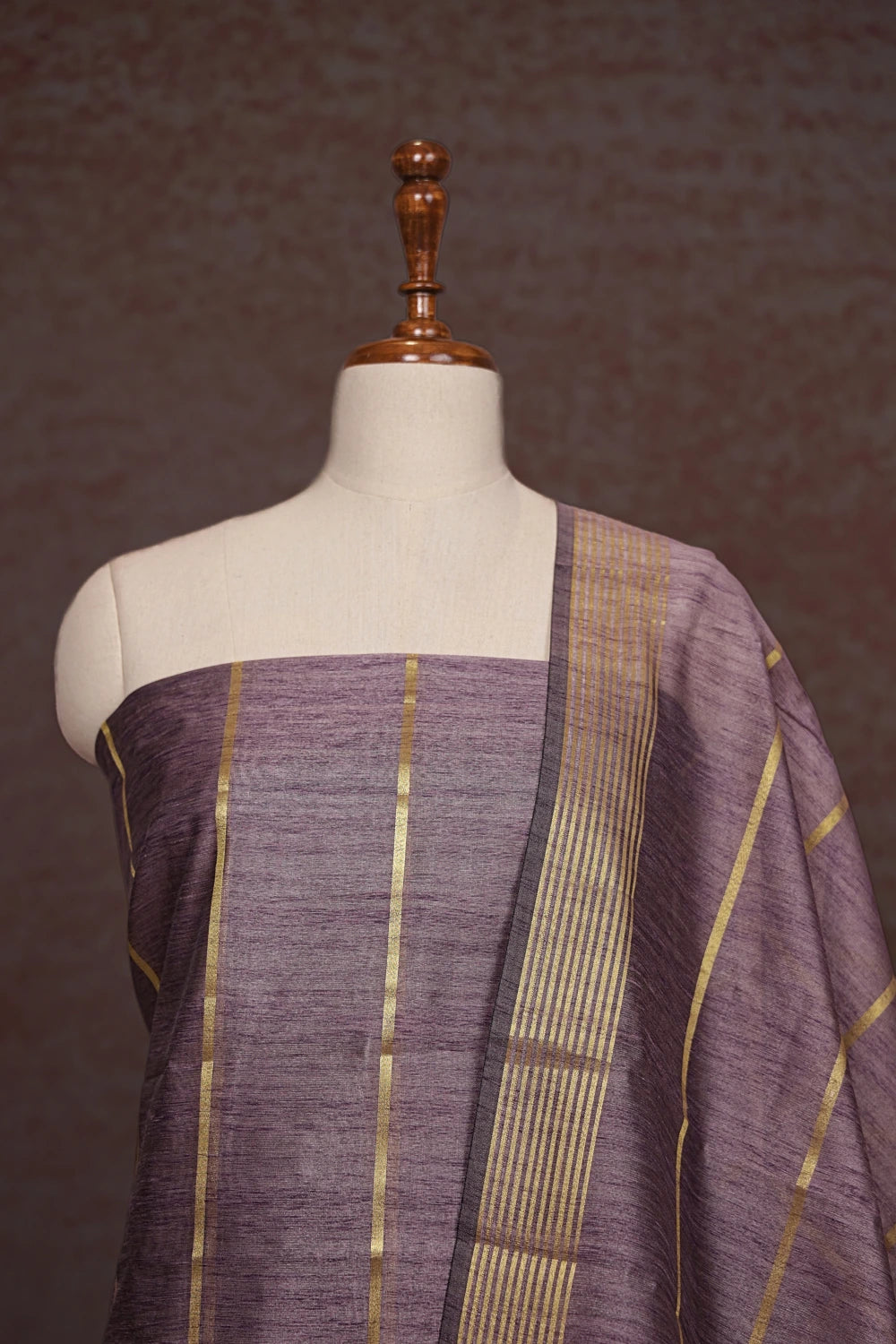 Lavender Semi Silk Lines Unstitched Churidhar Material