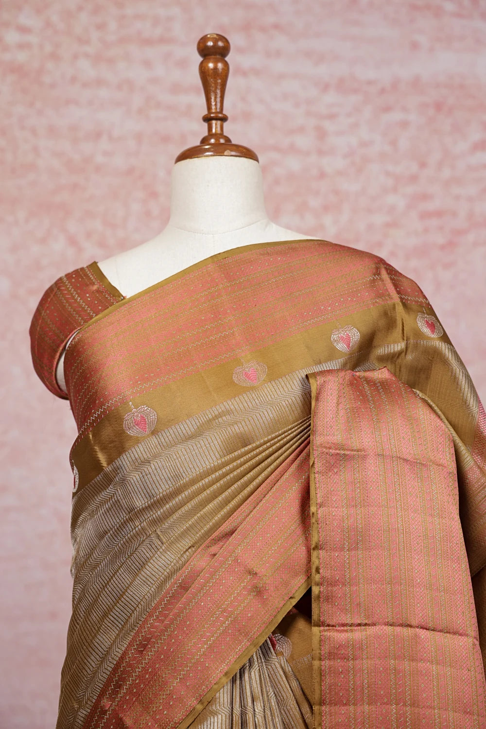 Saddle Brown Color Kancheepuram Silk Saree
