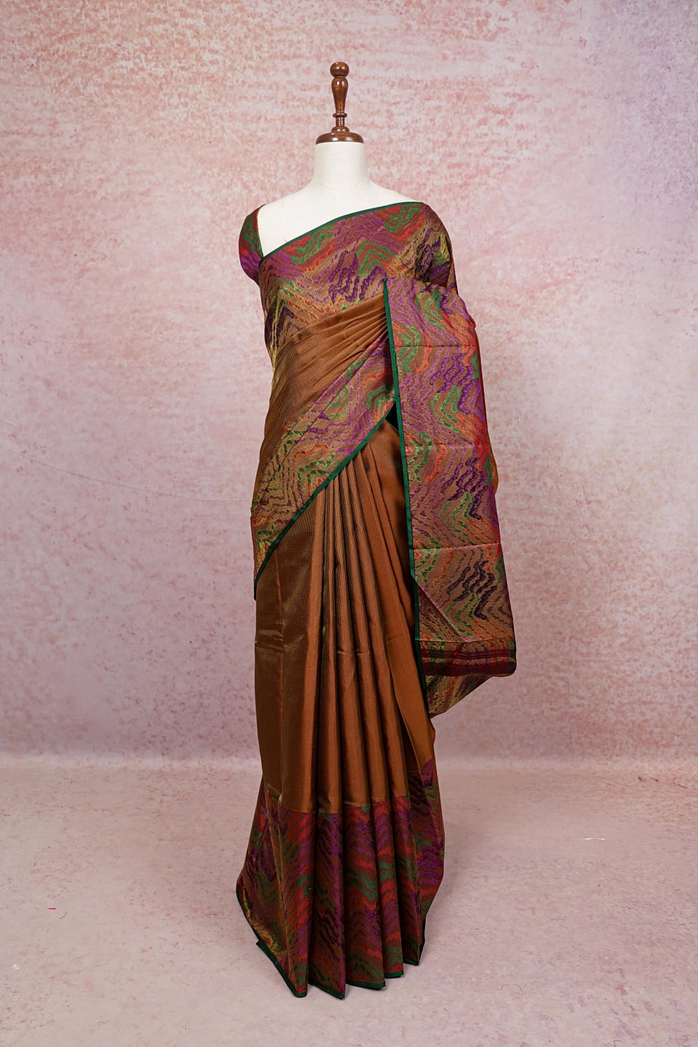 Saddle Brown Color Kancheepuram Silk Saree