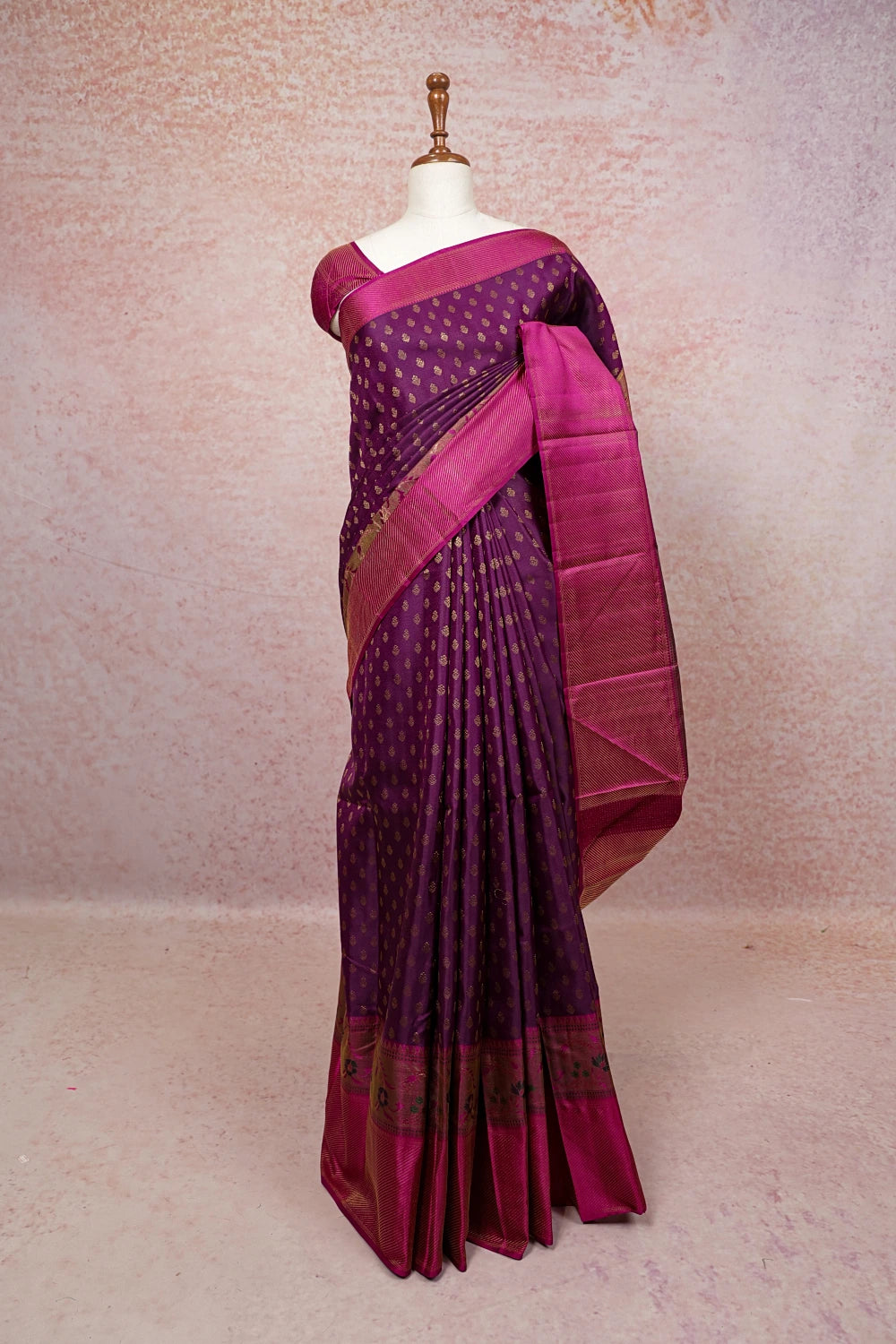 Purple Kancheepuram Silk Saree