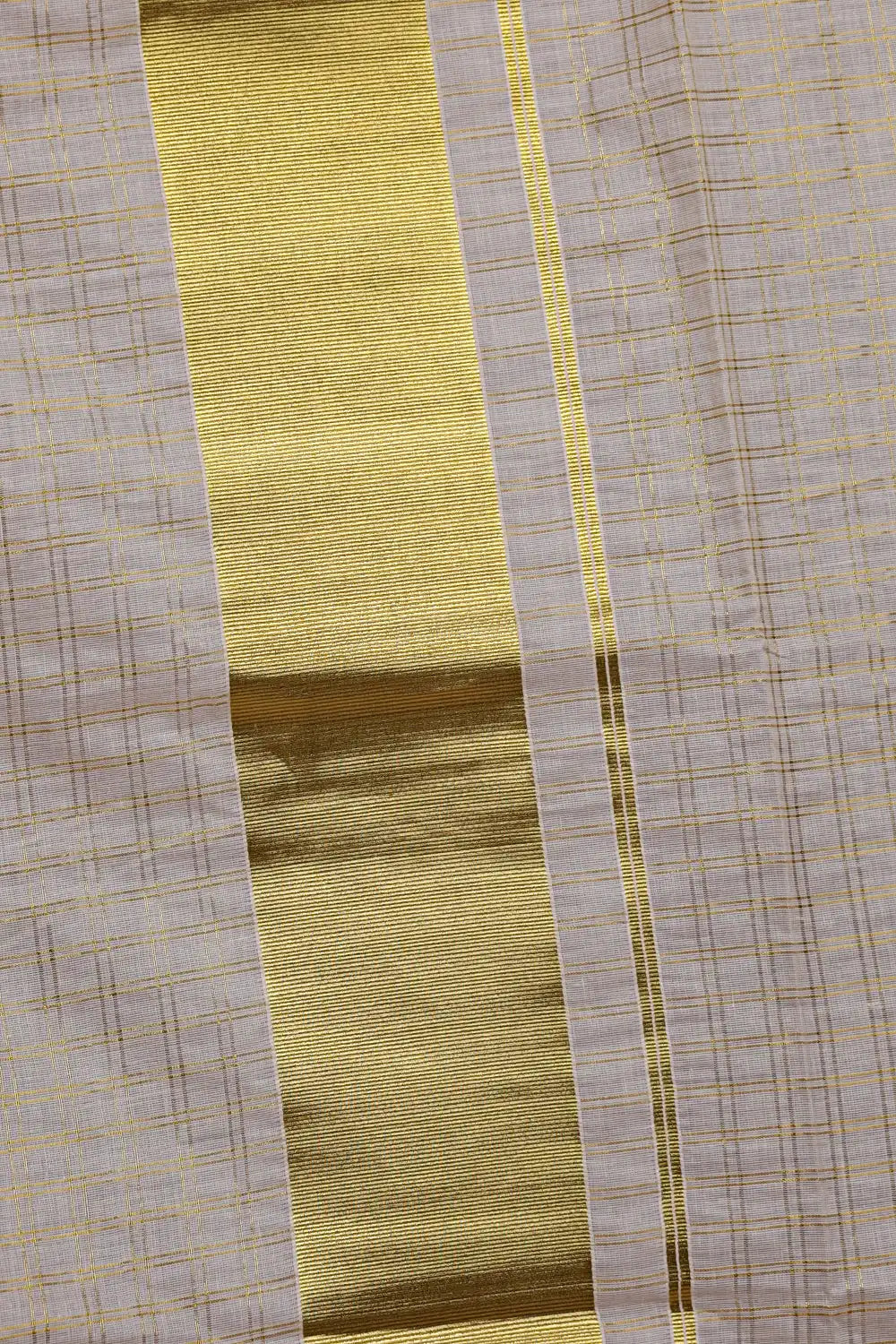 Off White Cotton Kerala Saree - Seematti