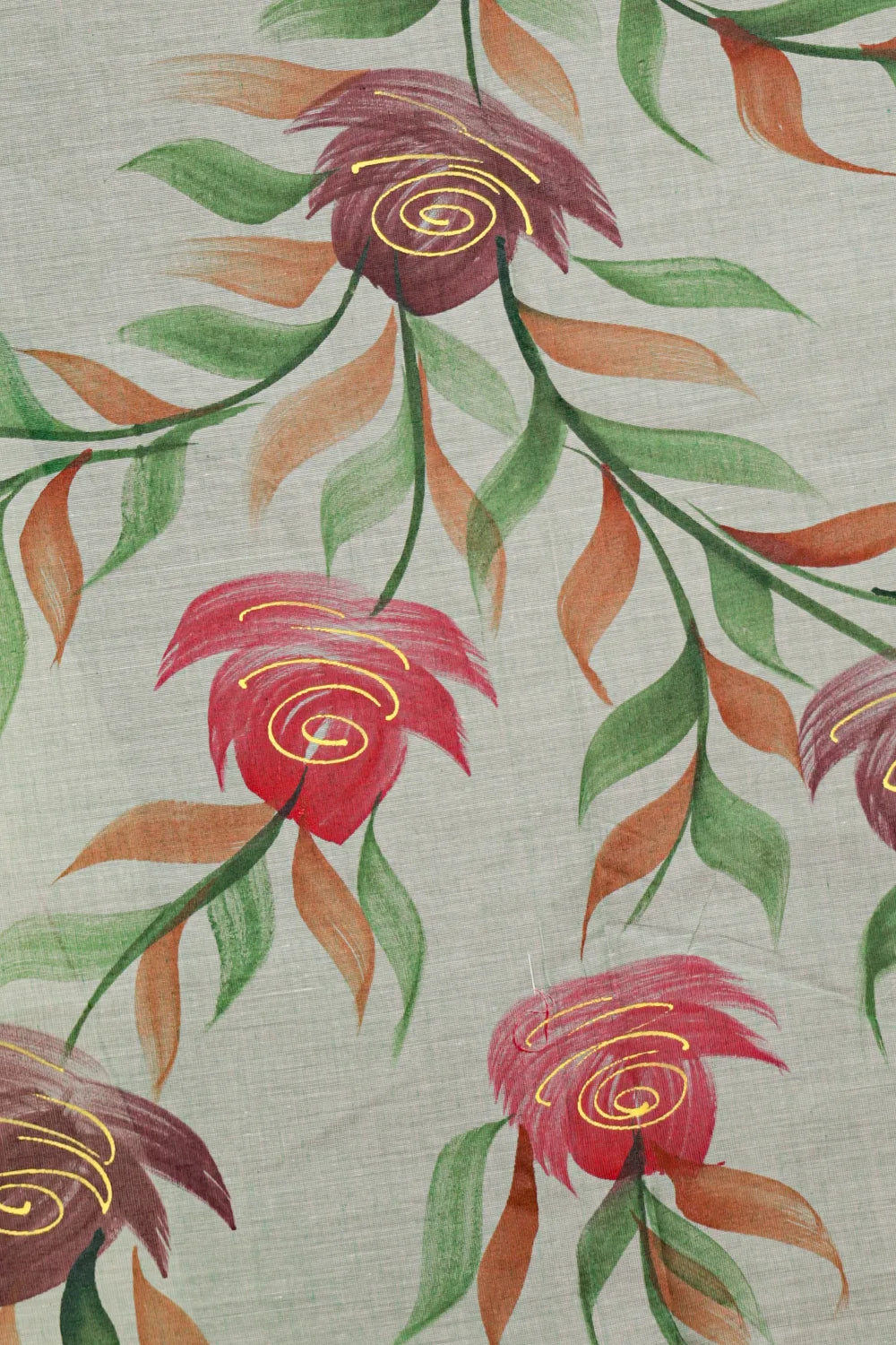 Off White Cotton Kerala Saree