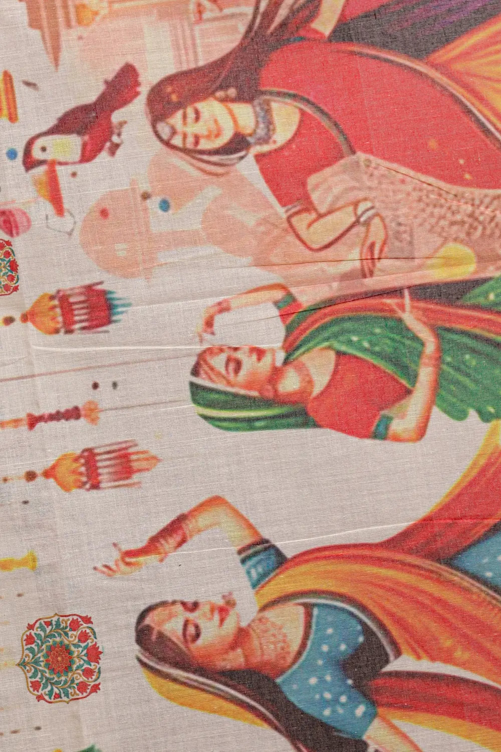 Off White Cotton Kerala Saree