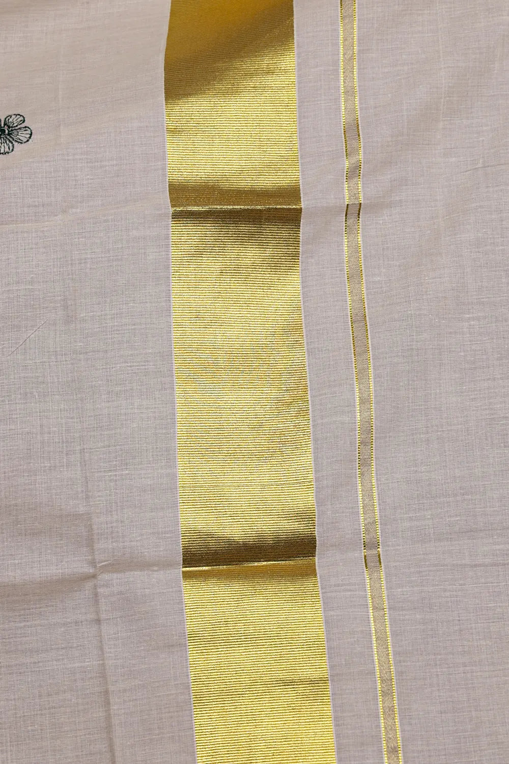 Off White Cotton Kerala Saree