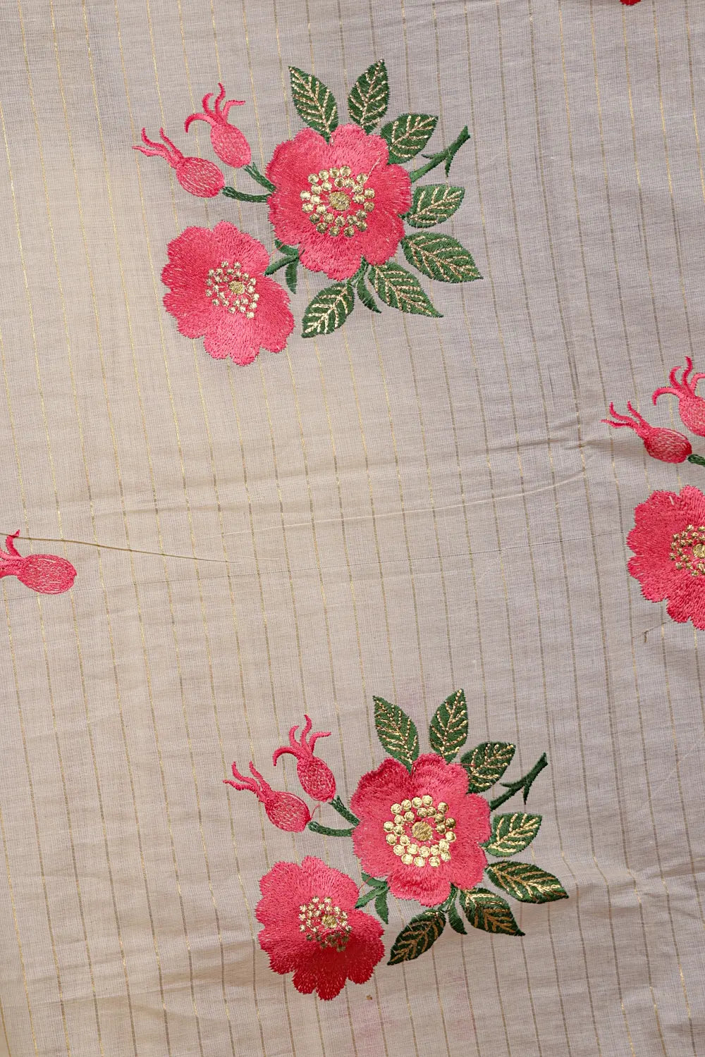 Off White Cotton Kerala Saree
