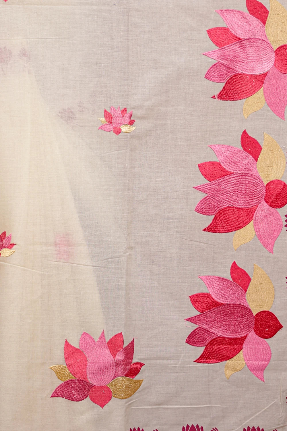 Cream Cotton Kerala Saree