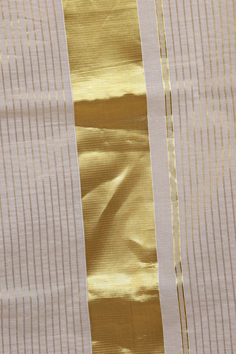 Off White Cotton Kerala Saree