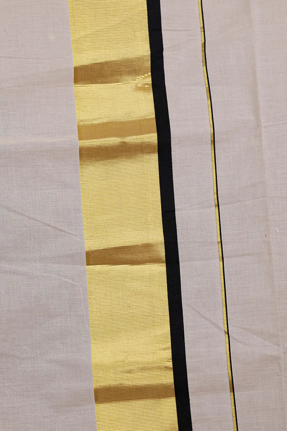 Off White Cotton Kerala Saree