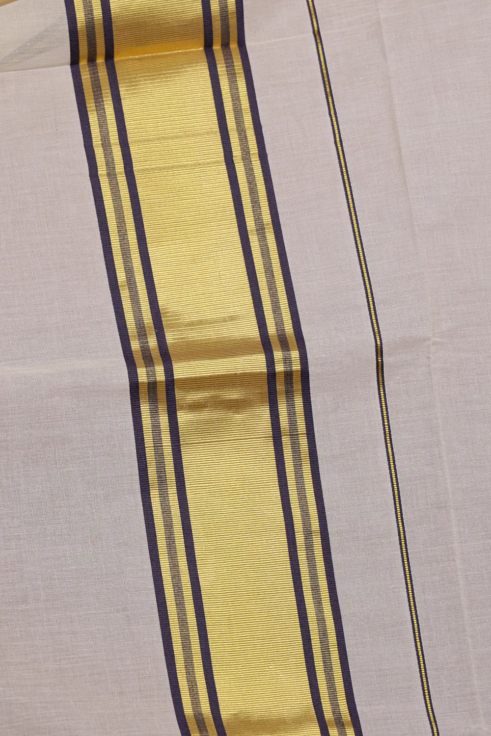 Off White Cotton Kerala Saree
