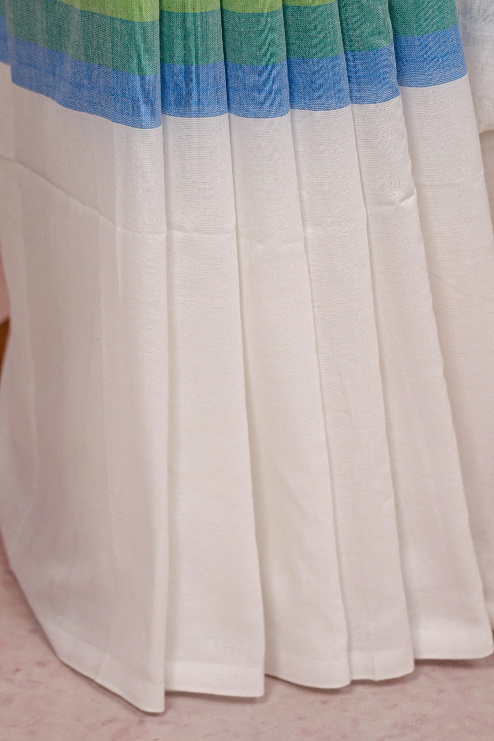 White Colour Semi Linen Saree