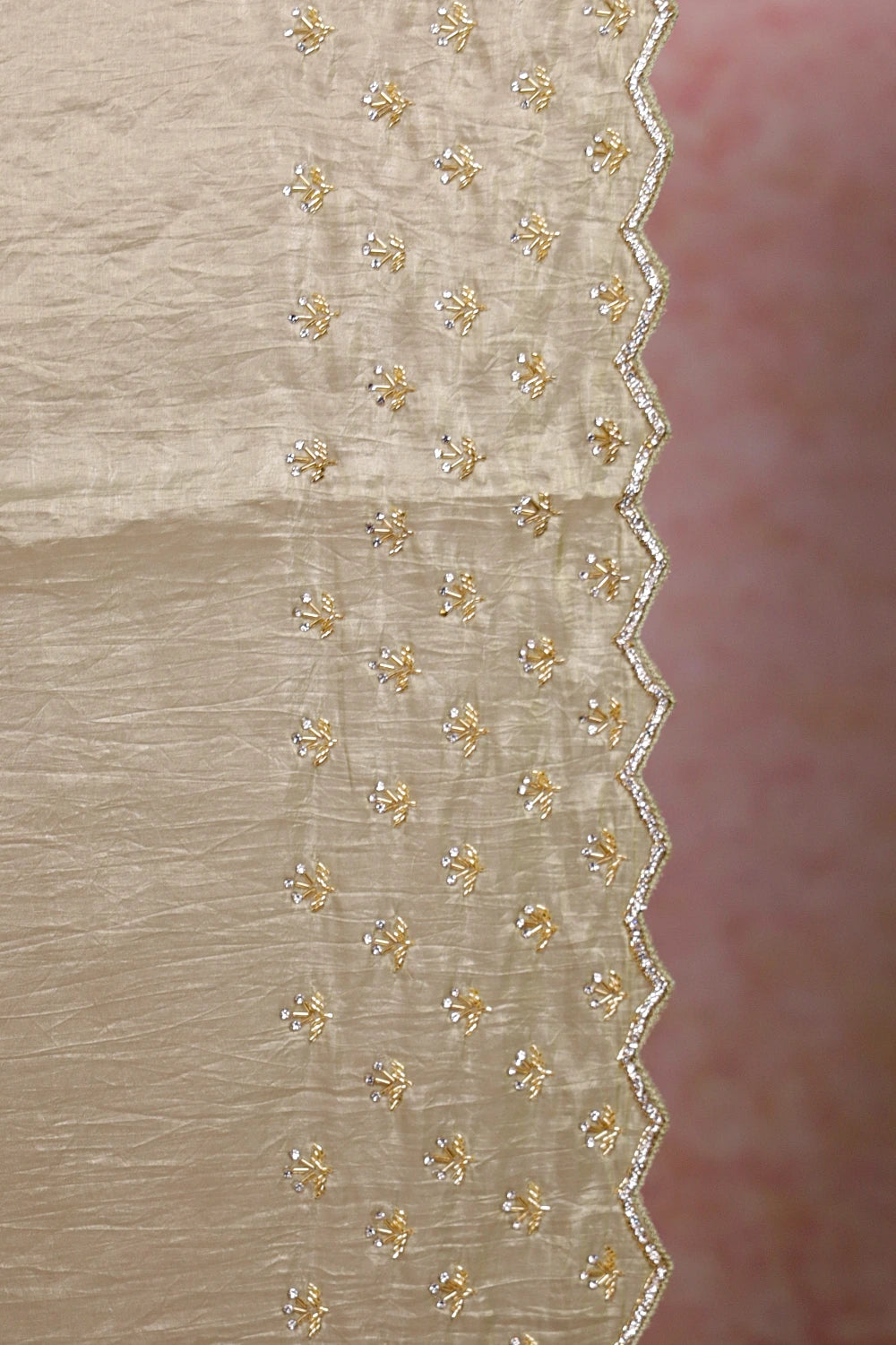 Olive Green Tussar Organza Saree