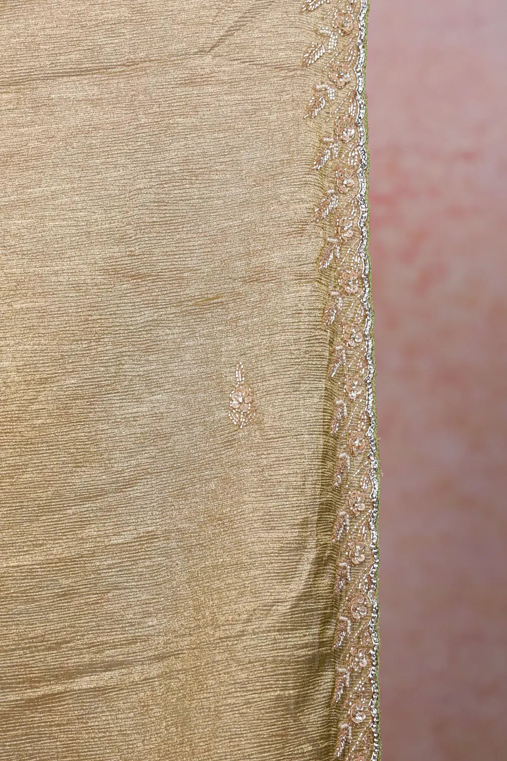 Olive Green Tissue Organza Saree