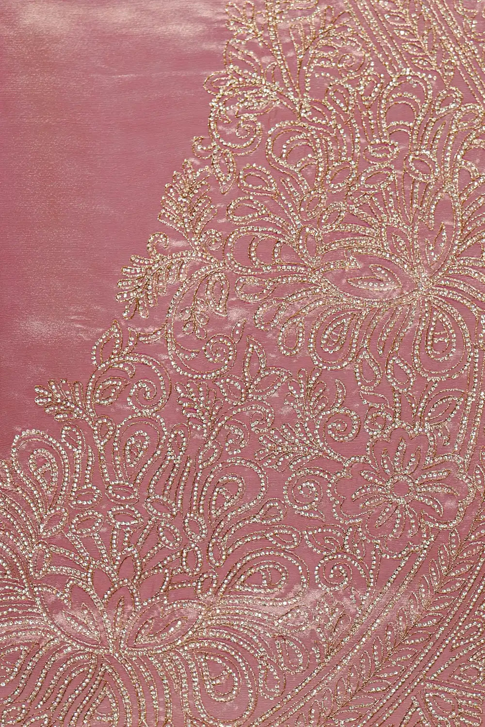 Onion Pink Tissue Organza Saree