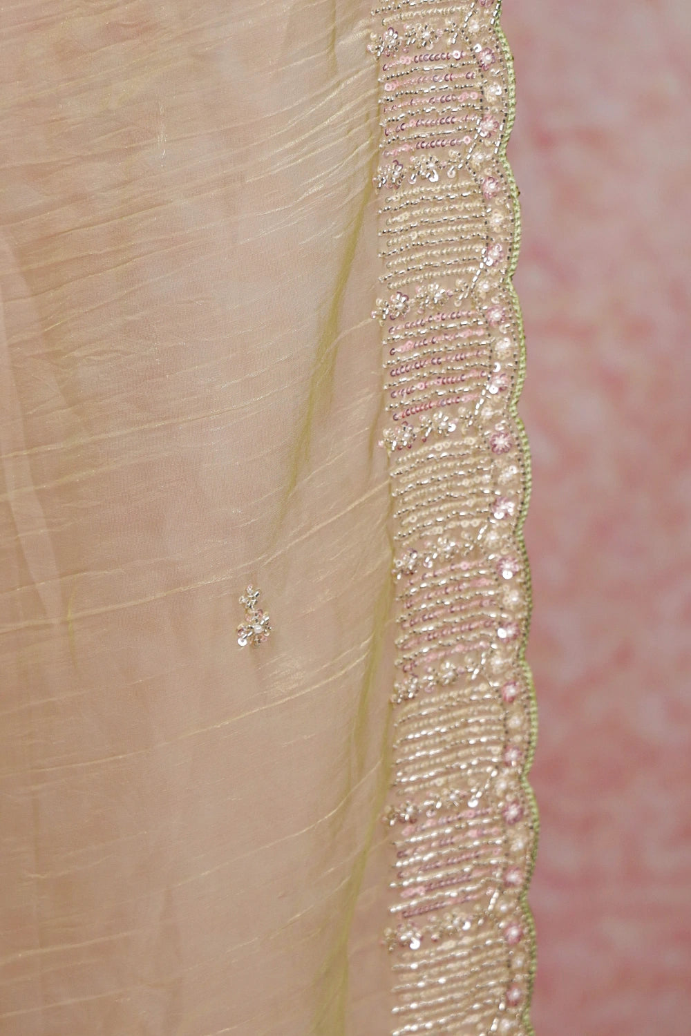 Pista Green Crush Organza Saree
