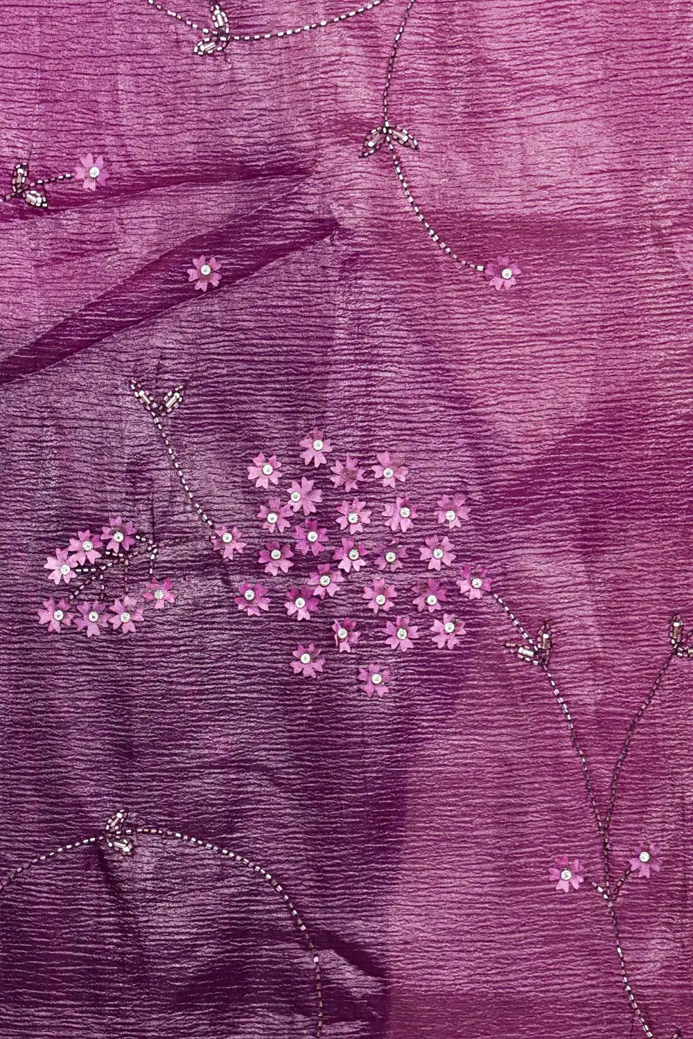 Grape Color Tissue Organza Saree