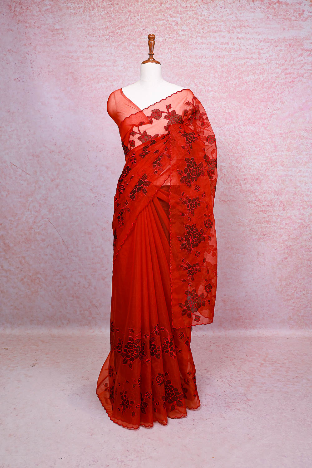Red Organza Saree