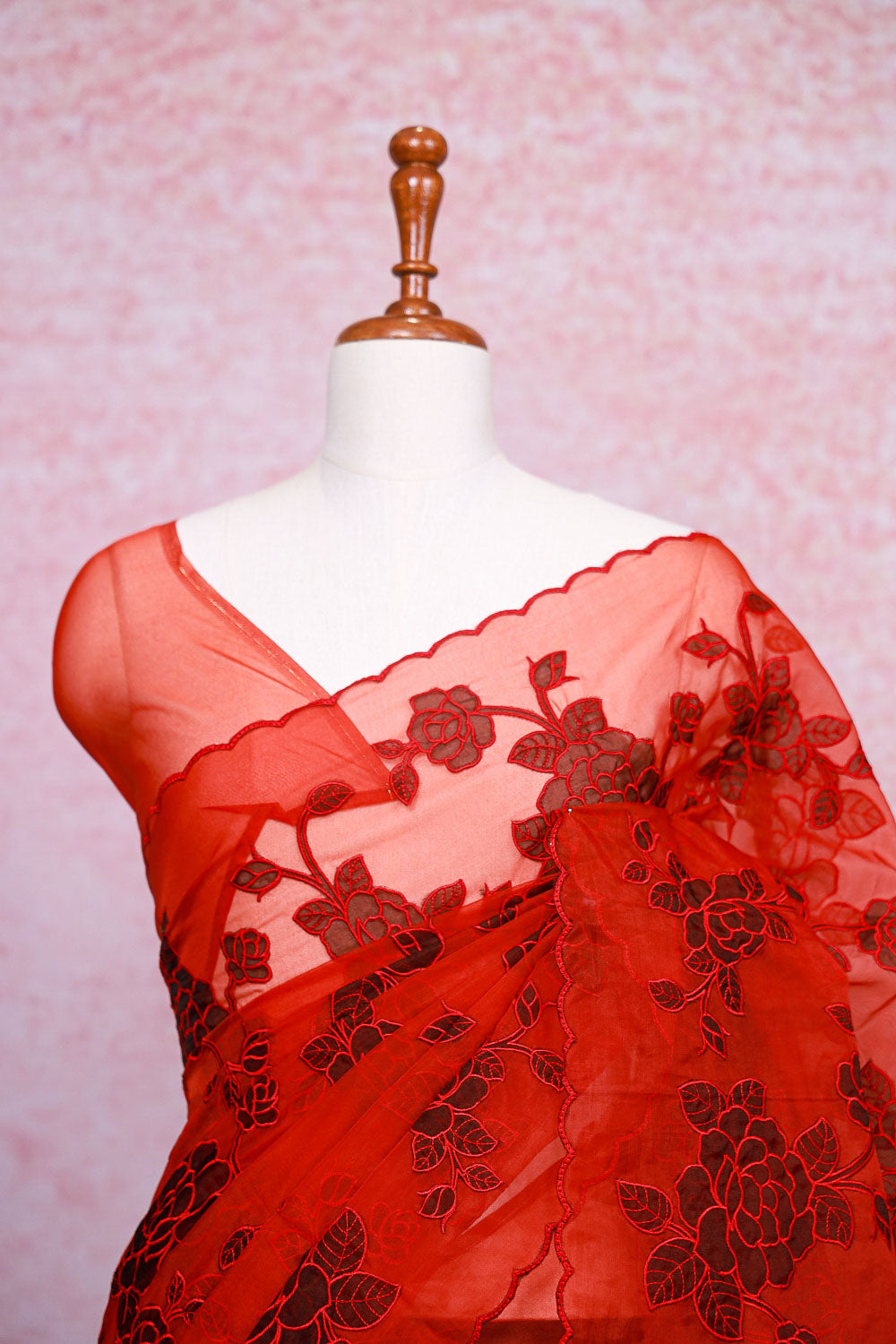 Red Organza Saree