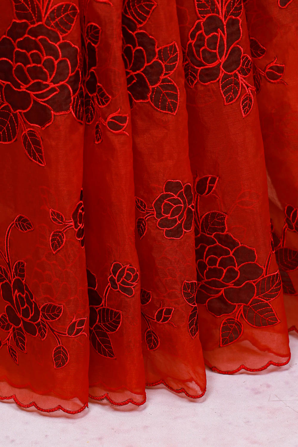 Red Organza Saree