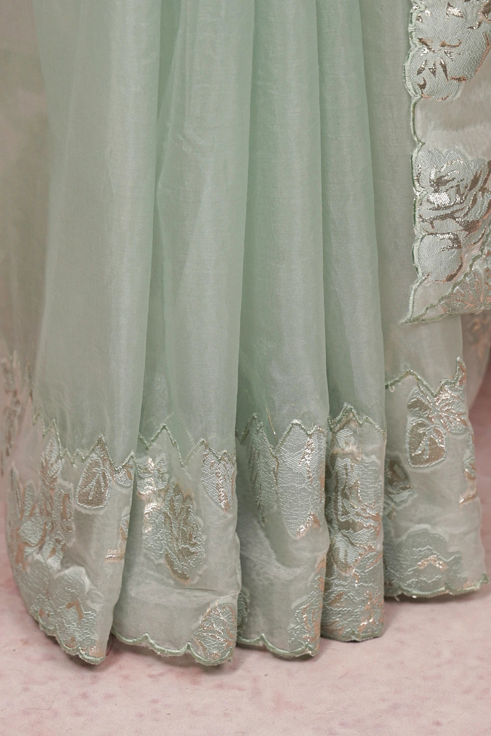 Pastel Blue Organza Saree