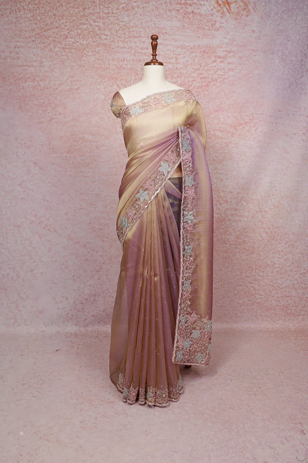 Lavender Tissue Organza Saree