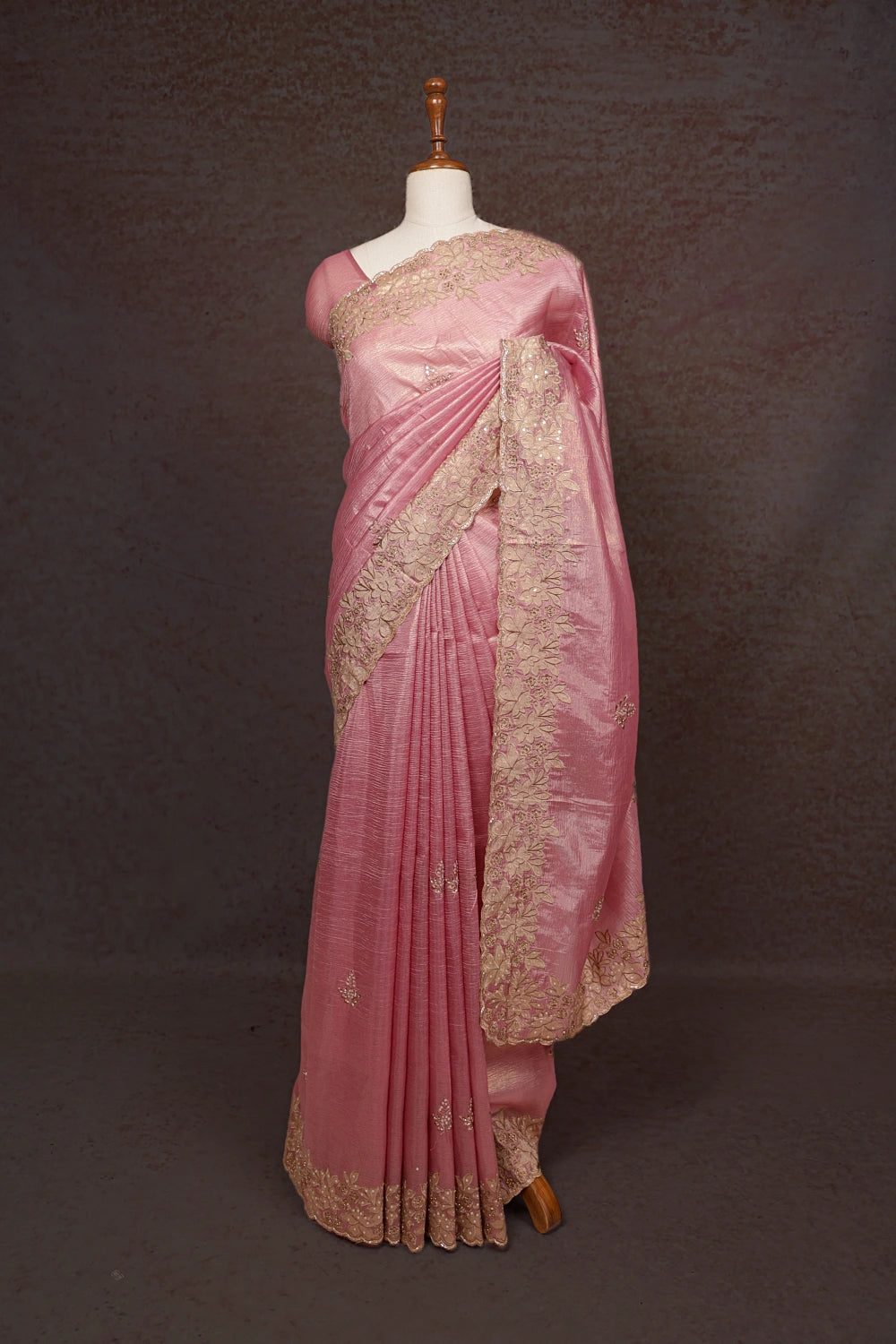 Lotus Pink Crush Organza Saree