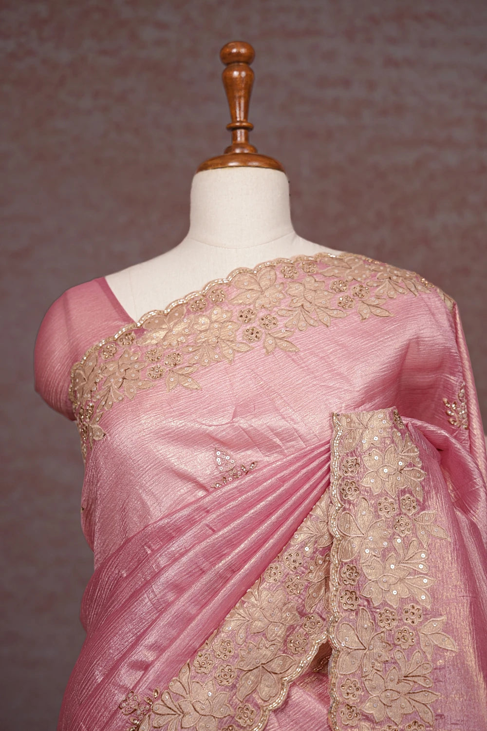Lotus Pink Crush Organza Saree