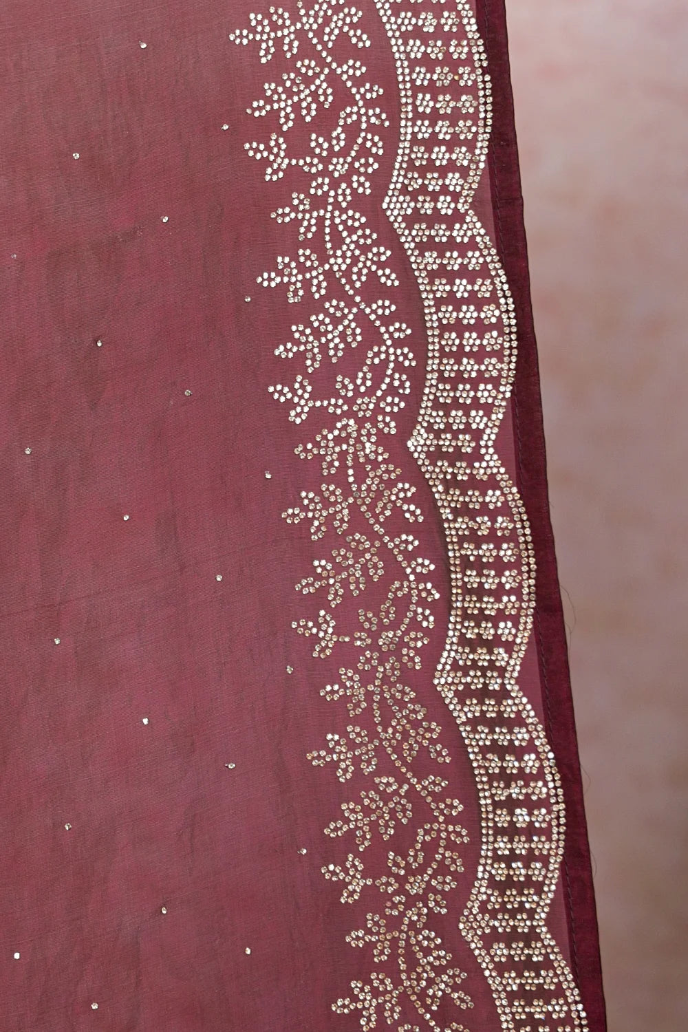 Grape Wine Velvet Organza Saree